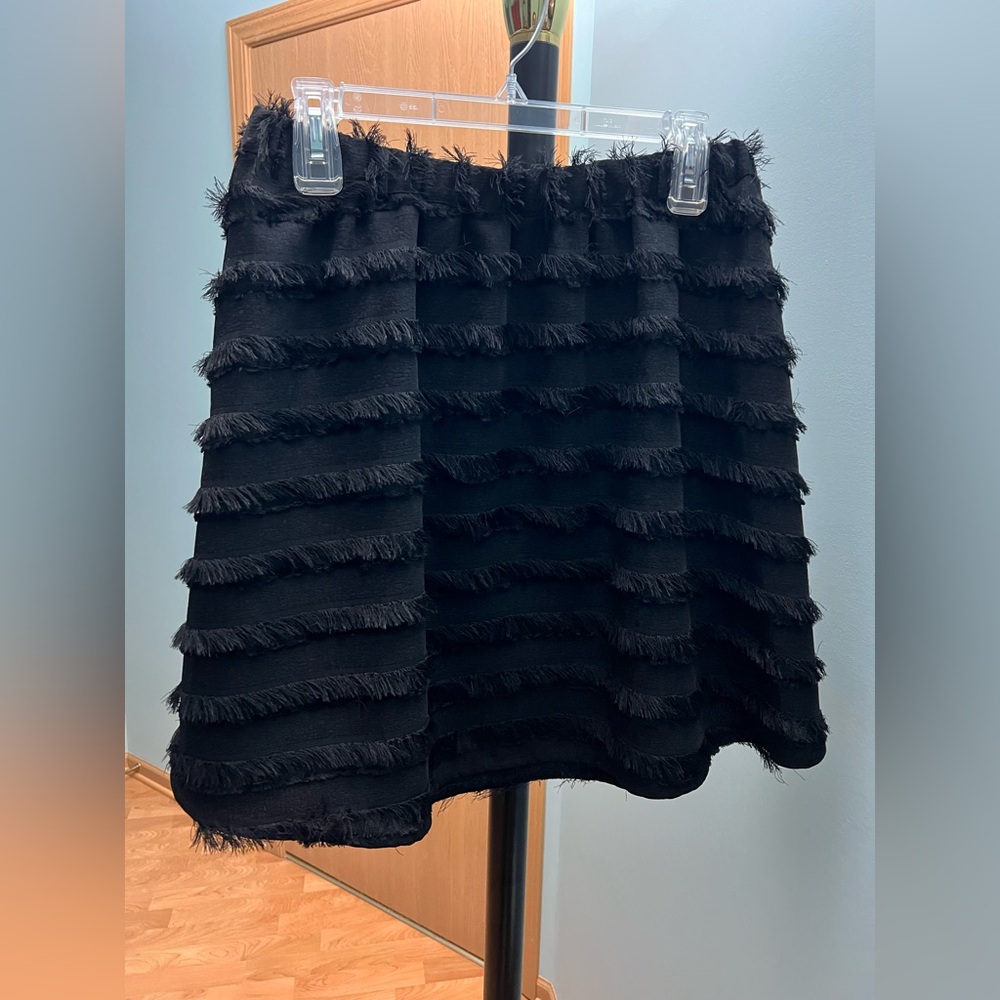 H&M Black Fringe Skirt